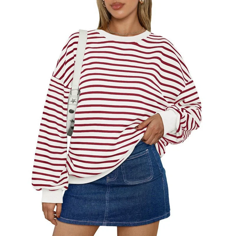 Casual Striped Long Sleeves Sports Hoodies Hoodie with Camouflage Military Edgy
