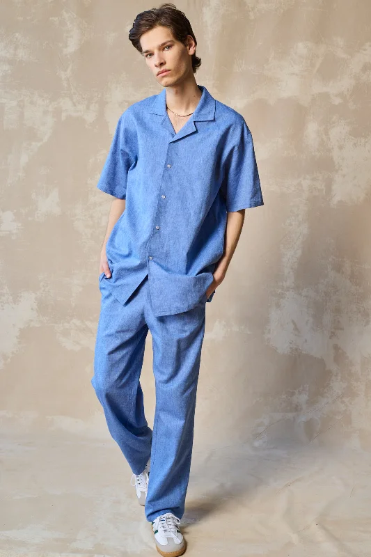 Gender-Neutral Column Pant (Cornflower) Casual Drawstring Pants