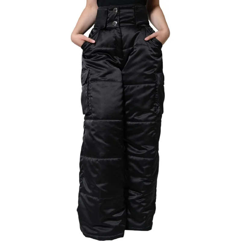 Dolce & Gabbana Black Quilted High Waist Women Boot Cut Pants Comfortable Denim Pants Dolce & Gabbana Black Quilted High Waist Women Boot Cut Pants Comfortable Denim Pants