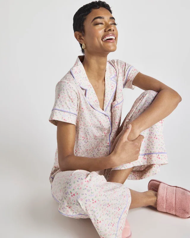 Multi Ditsy Wilma Notch Collar & Pant PJ Set Comfortable Maternity Pants