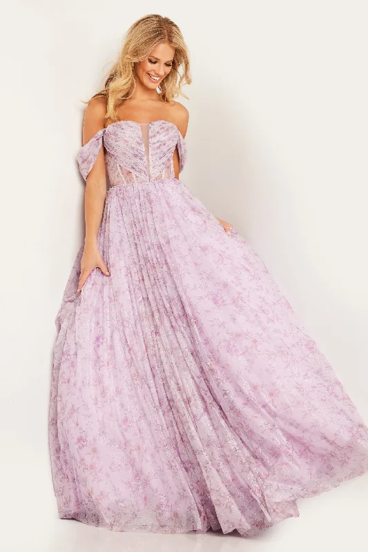 Jovani 36581 floral print prom dress A line off the shoulder sweetheart neckline with corset bodice Tunics Luxurious high-end Jovani 36581 floral print prom dress A line off the shoulder sweetheart neckline with corset bodice Tunics Luxurious high-end