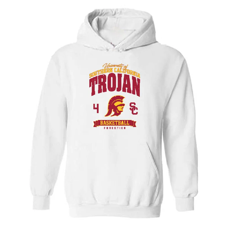 USC - NCAA Women's Basketball : Rian Forestier - Classic Fashion Shersey Hooded Sweatshirt Hoodie with Drawstring Waist Adjustable Fitted USC - NCAA Women's Basketball : Rian Forestier - Classic Fashion Shersey Hooded Sweatshirt Hoodie with Drawstring Waist Adjustable Fitted