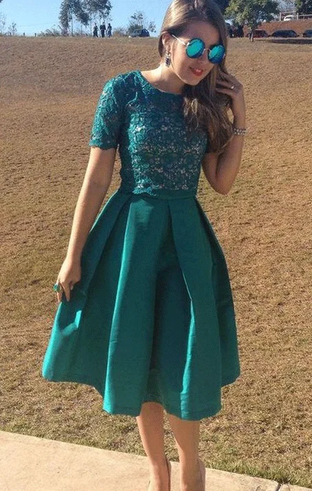 Short Satin Homecoming Dresses ,Party Dresses Tunics Spring floral