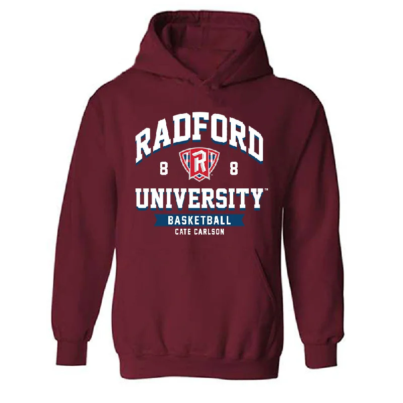 Radford - NCAA Women's Basketball : Cate Carlson - Classic Fashion Shersey Hooded Sweatshirt Hoodie with Hem Detail Decorative Unique