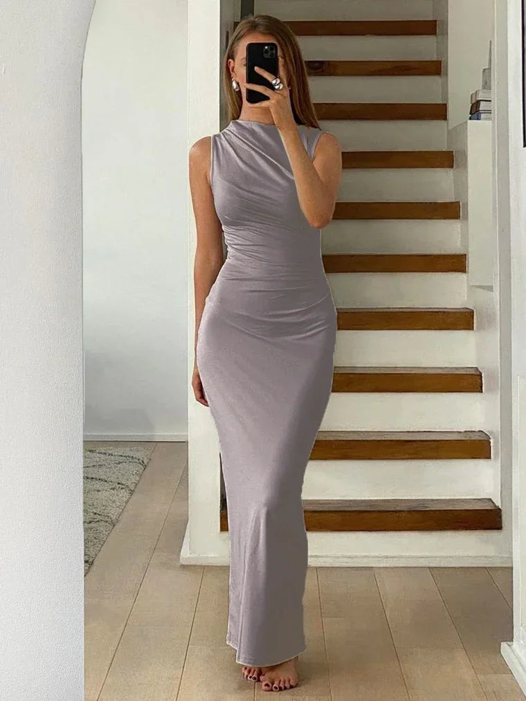 Bonnyshow Pleated Long sleeved Slim Maxi Dress Women Solid Fashion Elegant Party Dress Gown Off-Shoulder High Waist Bodycon Dress Tunics Top Casual Bonnyshow Pleated Long sleeved Slim Maxi Dress Women Solid Fashion Elegant Party Dress Gown Off-Shoulder High Waist Bodycon Dress Tunics Top Casual