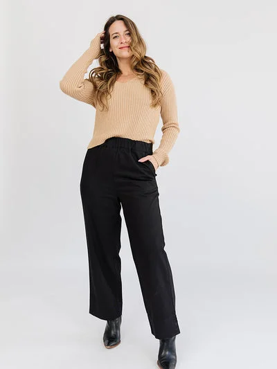Rosie Pant (Black Denim) Cozy Fitted Pants