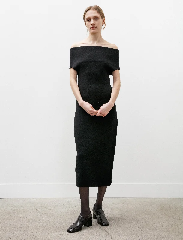 Double Knit Dress Black Tunics Trendy modern