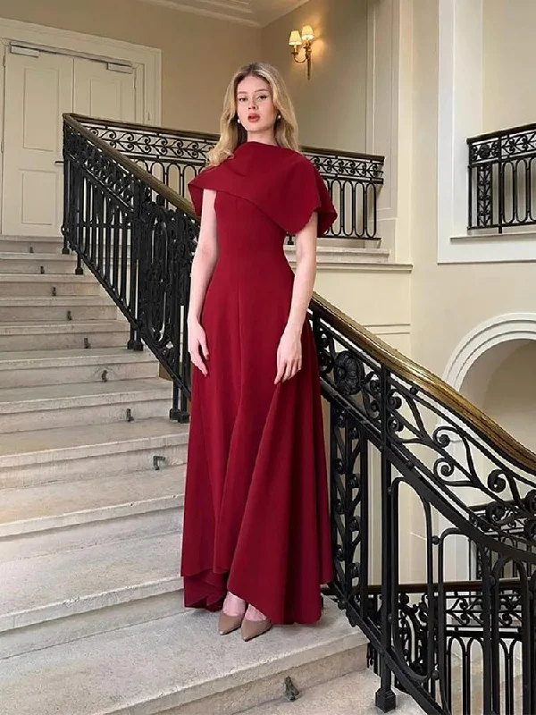 Wine Red Sleeveless A-Line Long Formal Evening Party Dress MD7555 Tunics Velvet soft Wine Red Sleeveless A-Line Long Formal Evening Party Dress MD7555 Tunics Velvet soft