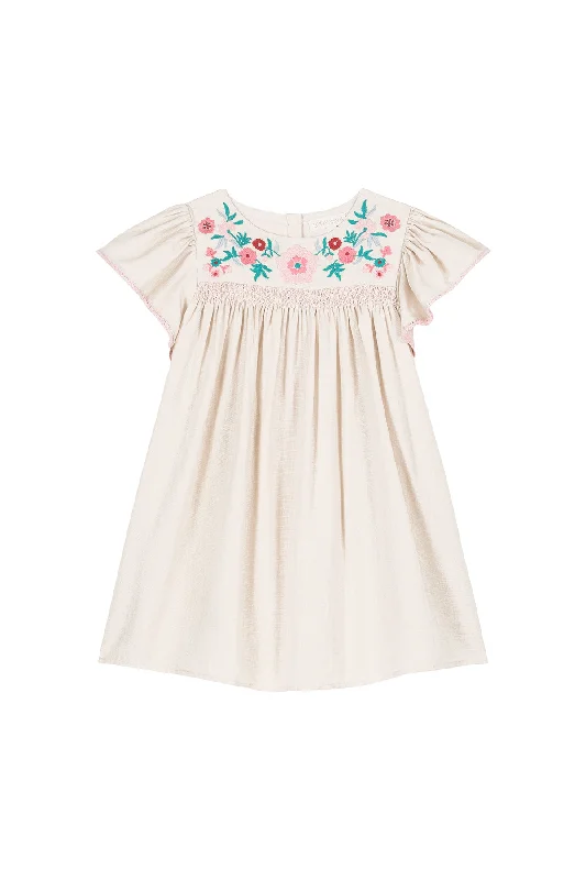 Ana cream dress by Louise Misha Square Neckline Feminine