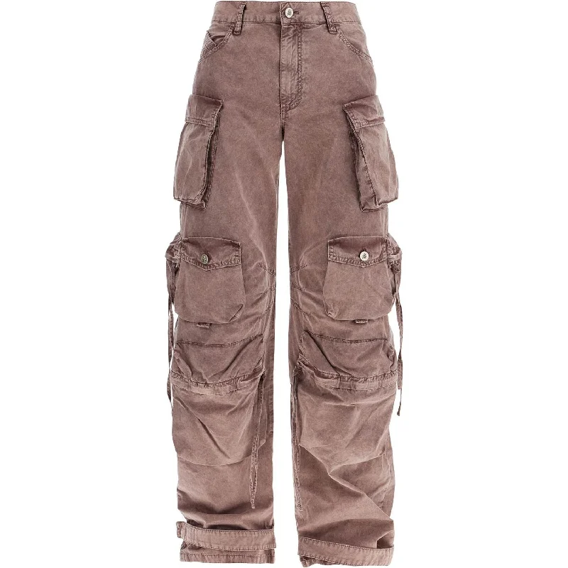 The Attico high-waisted wide-leg cargo pants washed mauve Chic Checkered Pants