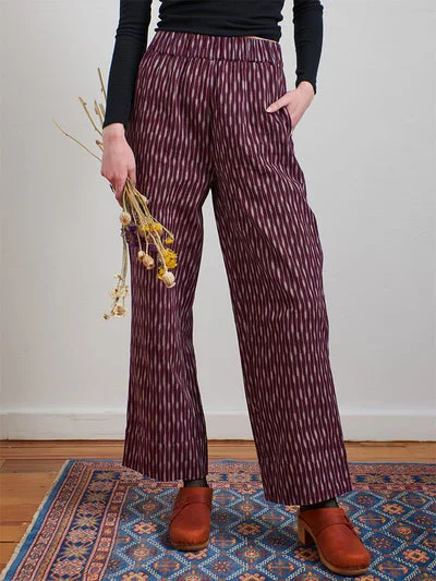 Rosie Pant (Plum Ikat) Classic Straight Pants