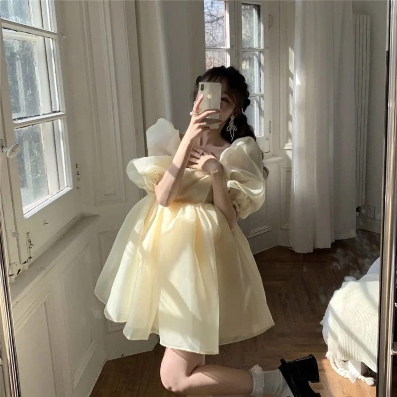 Bonnyshow dress French Retro Court Style Fairy Dress Women's Elegant Sweet Birthday Party Dress Organza Pettiskirt Tunics Top rated Bonnyshow dress French Retro Court Style Fairy Dress Women's Elegant Sweet Birthday Party Dress Organza Pettiskirt Tunics Top rated