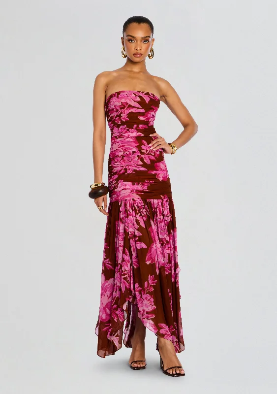 Teryn Silk Chiffon Dress Halter Neckline Beach