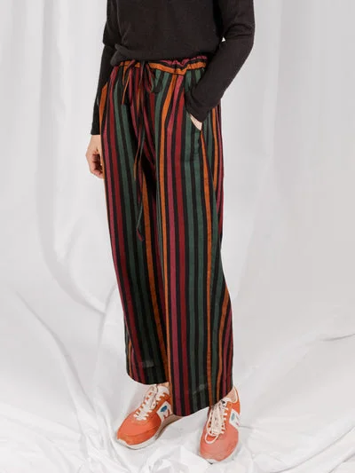 Emmy Drawstring Pant (Sunset Stripe) Elegant Silk Pants