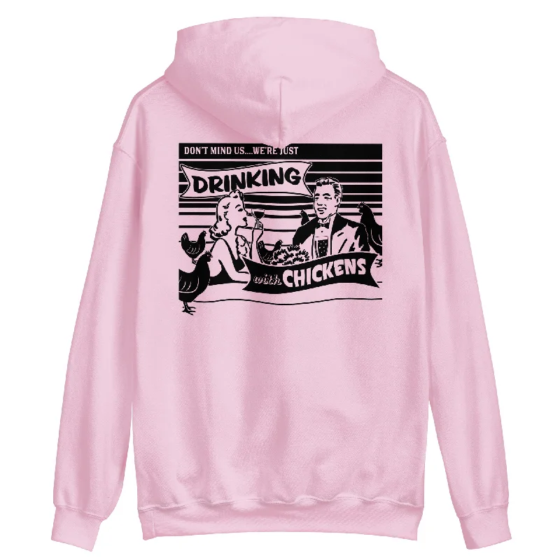 Fancy Drinks with Chickens Unisex Hoodie Oversized Hoodie Comfort Casual