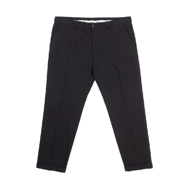 Dolce & Gabbana Elegant Black Cotton Pants for Men Soft Sweatpants Style