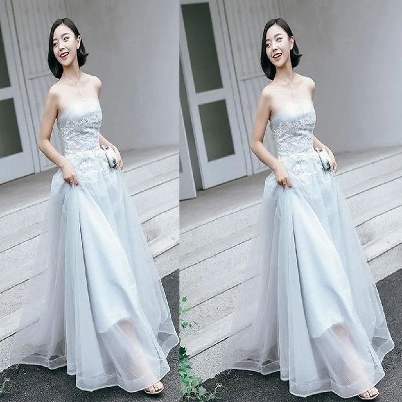 Elegant Gray Blue Strapless Tulle Long Evening Gowns,Prom Dresses,Party Dresses,PDY0346 Tunics Velvet soft Elegant Gray Blue Strapless Tulle Long Evening Gowns,Prom Dresses,Party Dresses,PDY0346 Tunics Velvet soft