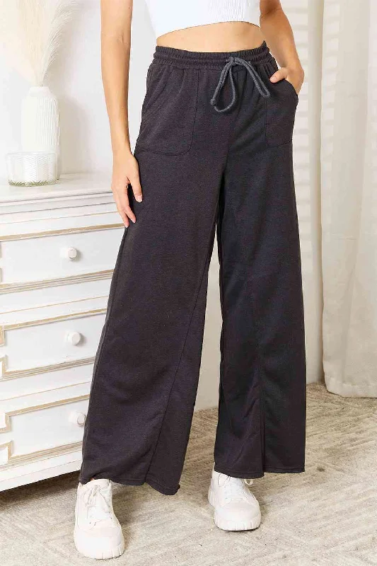 Hazel Blues® |  Basic Bae Wide Leg Pocketed Pants Trendy Wide-Legged Trousers