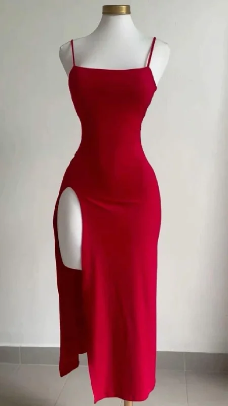Sexy Red Spaghetti Straps Sheath Long Evening Party Dress MD7470 Sequined Elegant Party Sexy Red Spaghetti Straps Sheath Long Evening Party Dress MD7470 Sequined Elegant Party