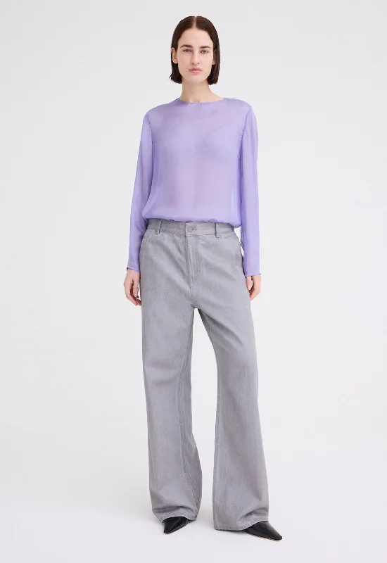 Alum Foiled Cotton Pant - Oxide Grey Casual Drawstring Pants