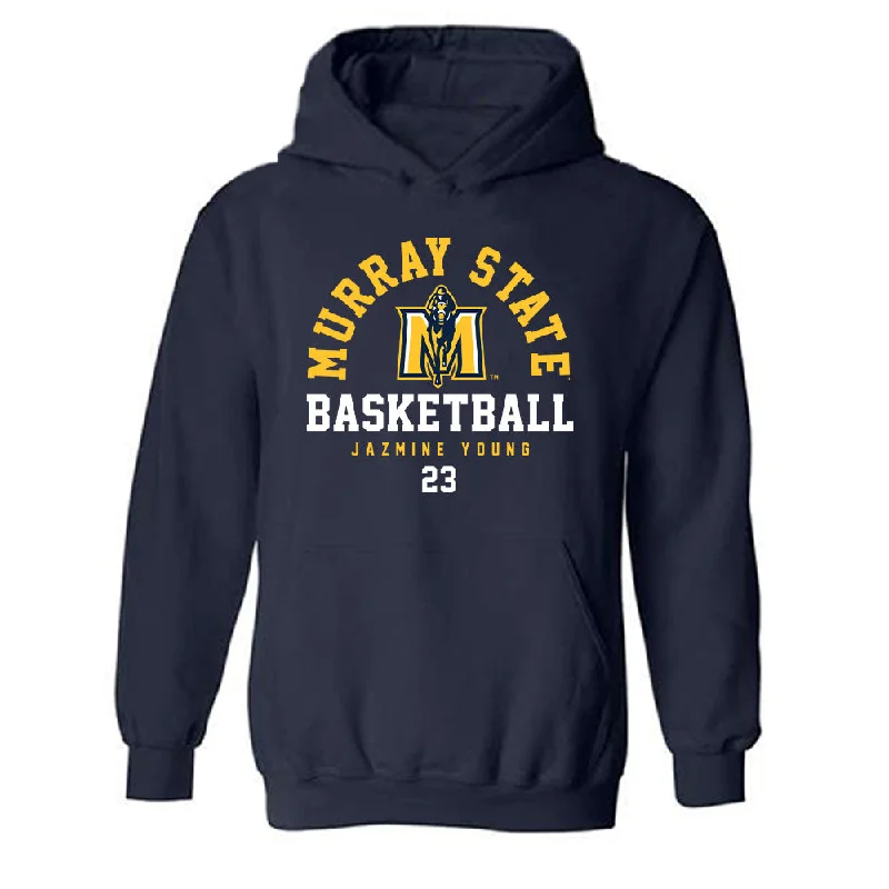 Murray State - NCAA Women's Basketball : Jazmine Young - Classic Fashion Shersey Hooded Sweatshirt Hoodie with Raglan Sleeves Sporty Comfortable Murray State - NCAA Women's Basketball : Jazmine Young - Classic Fashion Shersey Hooded Sweatshirt Hoodie with Raglan Sleeves Sporty Comfortable