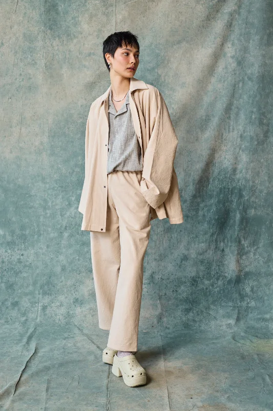Gender-Neutral Column Pant (Milk Tea) Formal Slim Pants