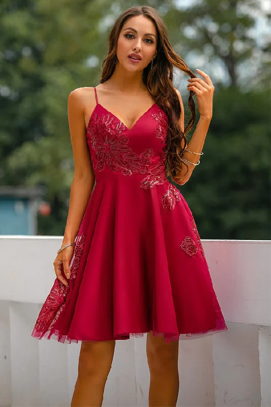 A Line V Neck Satin Homecoming Dress A Line Short Party Dress Tunics Luxurious premium