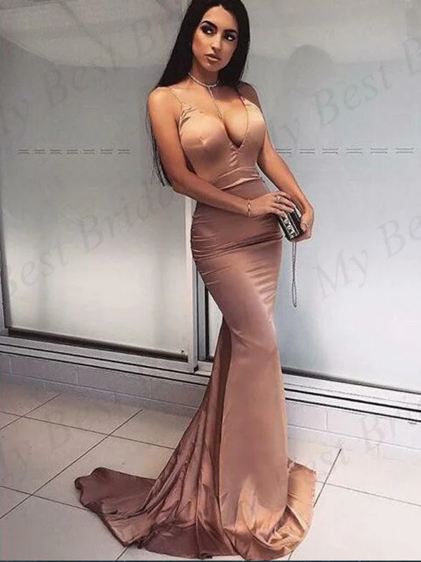 Mermaid Champagne Deep V Neck Party Dresses ,Cheap Prom Dresses,PDY0622 Tunics Favorite customer