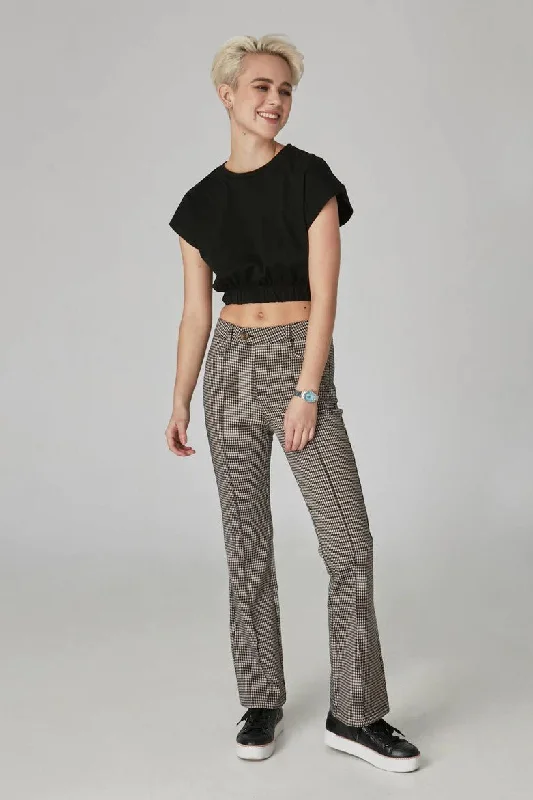 Azure High Rise Jacquard Pant Elegant Wool Trousers