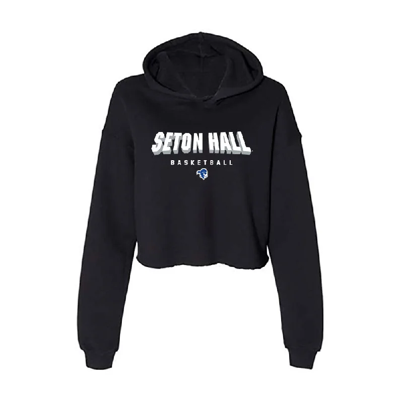 Seton Hall - NCAA Women's Basketball : Savannah Catalon - Women's Crop Fleece Hoodie Hoodie with Longline Fit Extended Stylish Seton Hall - NCAA Women's Basketball : Savannah Catalon - Women's Crop Fleece Hoodie Hoodie with Longline Fit Extended Stylish