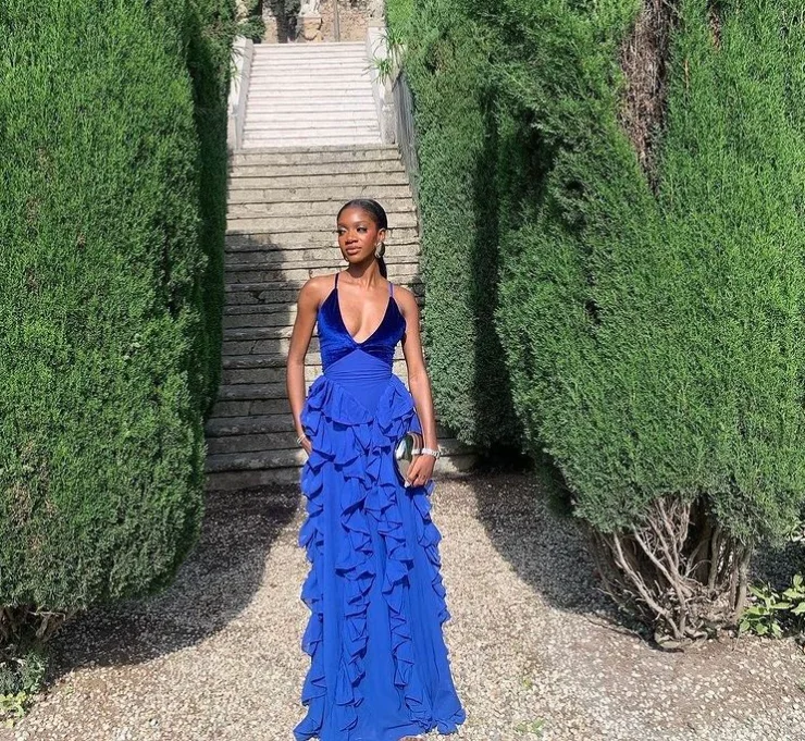 Royal Blue V Neck Straps Ruffles Mermaid Long Formal Party Dress MD7301 Tunics Trendy modern Royal Blue V Neck Straps Ruffles Mermaid Long Formal Party Dress MD7301 Tunics Trendy modern