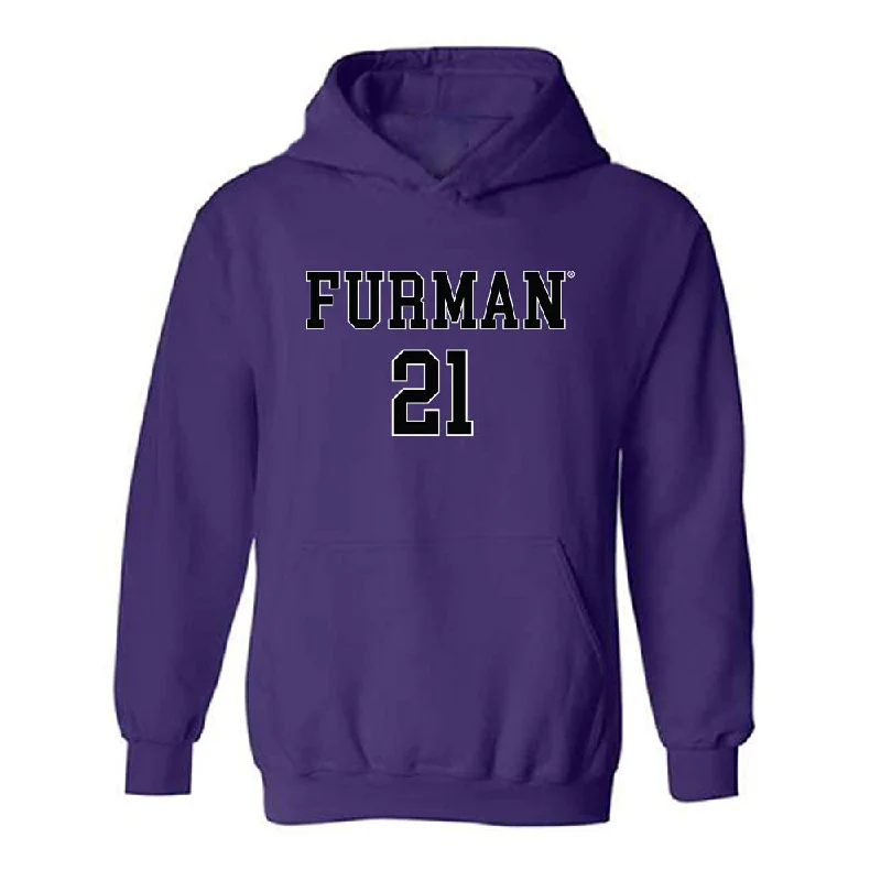 Furman - NCAA Women's Basketball : Niveya Henley - Replica Shersey Hooded Sweatshirt Hoodie with Pattern Geometric Abstract Furman - NCAA Women's Basketball : Niveya Henley - Replica Shersey Hooded Sweatshirt Hoodie with Pattern Geometric Abstract
