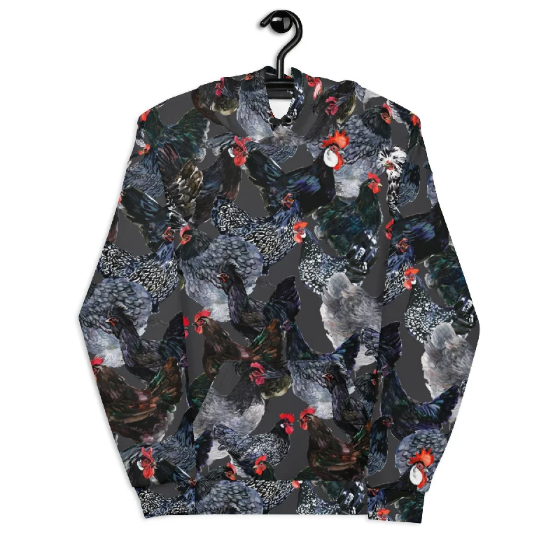 Midnight Chickens Unisex Hoodie Hoodie with Zipper Versatile Modern