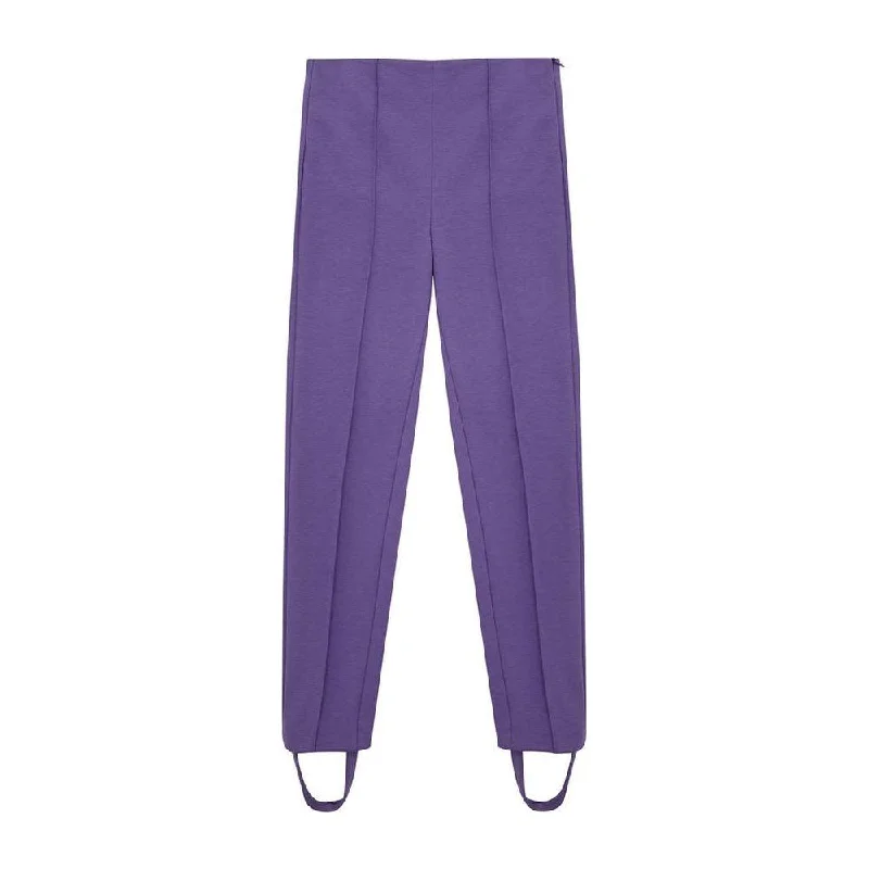 Lardini Elegant Purple Viscose Pants Fashionable Track Pants