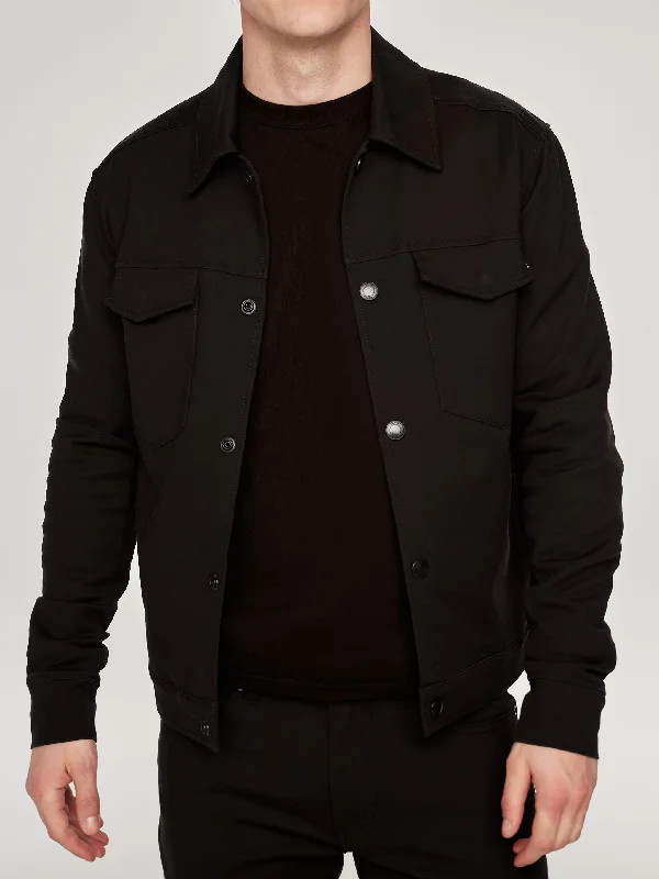 Vaughn Trucker Jacket | Black Onyx Wool Jacket Cashmere Jacket Tweed Jacket