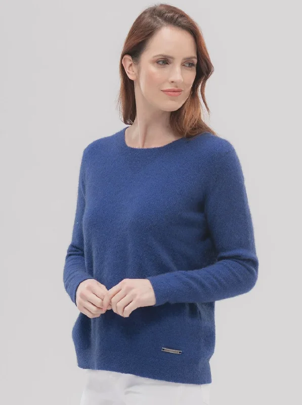 MM Relaxed Sweater in Lapis Spandex Blend Rayon Blend Denim Blend