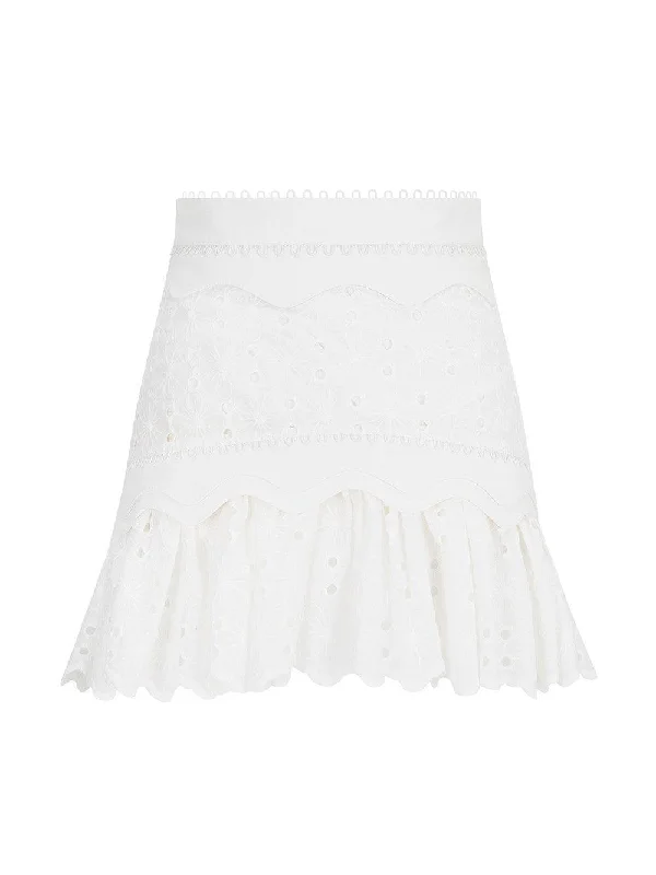 Regina Skirt White silk skirt sleek