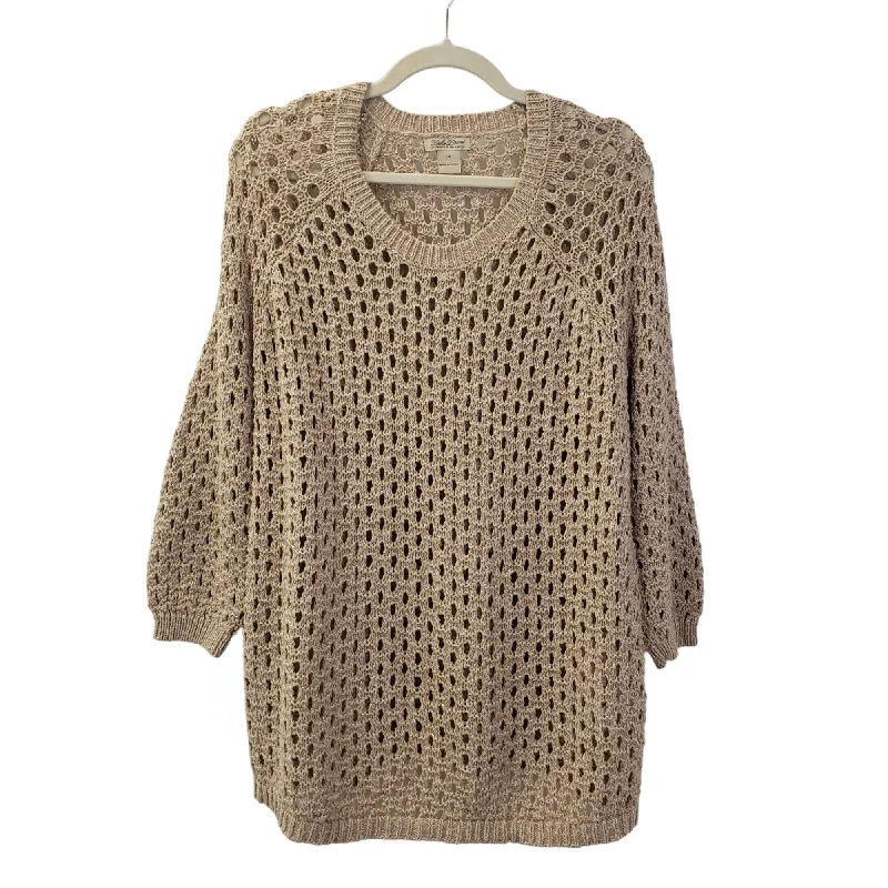 Lucky Brand Open Knit Metallic Crewneck Sweater Size 1X Front Pockets Side Pockets Patch Pockets Lucky Brand Open Knit Metallic Crewneck Sweater Size 1X Front Pockets Side Pockets Patch Pockets