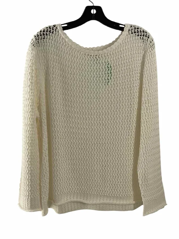 Appleseed's Size XL White Knit Sweater Bright Pastel Dark