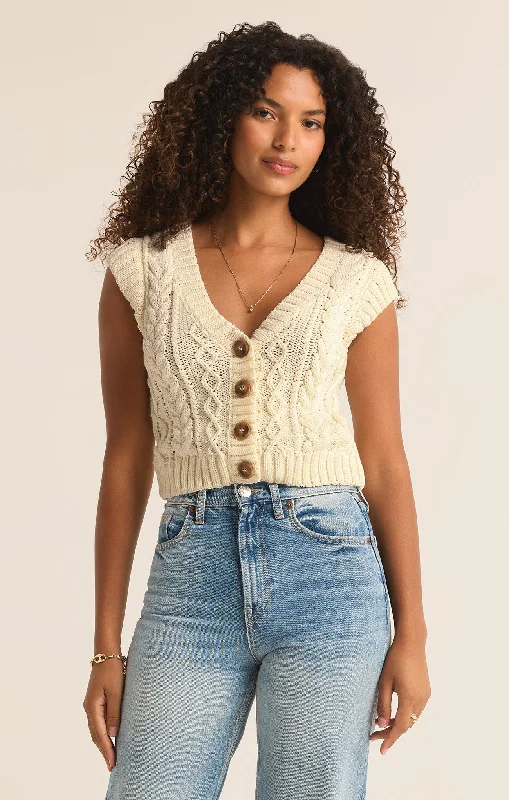 Z Supply - Set Adrift Sweater Vest Hooded Sweater Collared Sweater Shawl Collar