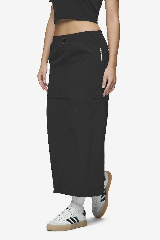 Delia 2-In-1 Parachute Skirt Black cashmere skirt soft