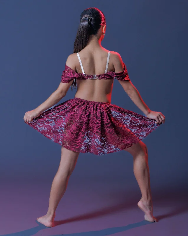 Lace Patricia Set w/ Skirt spandex blend skirt