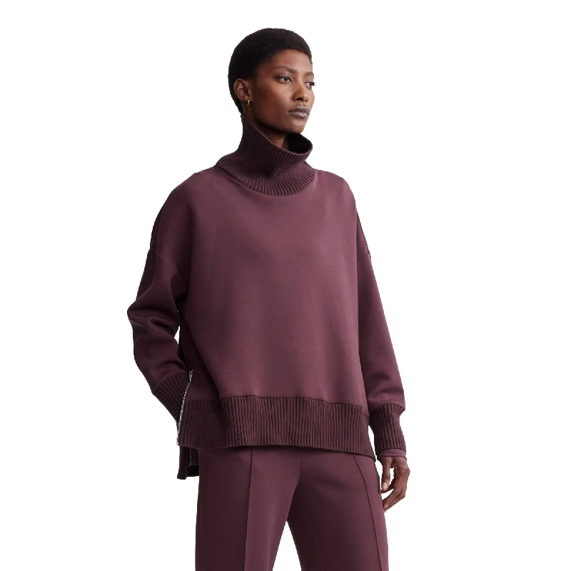 Varley Barker High Neck Womens Sweater Transparent Opaque Sheer