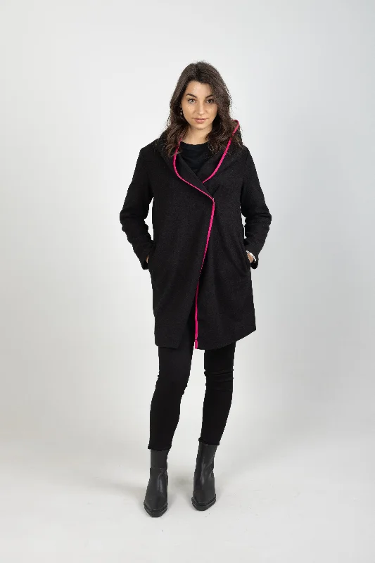 CITIZEN JACKET BLACK Cotton Fabric Linen Fabric Terry Fabric