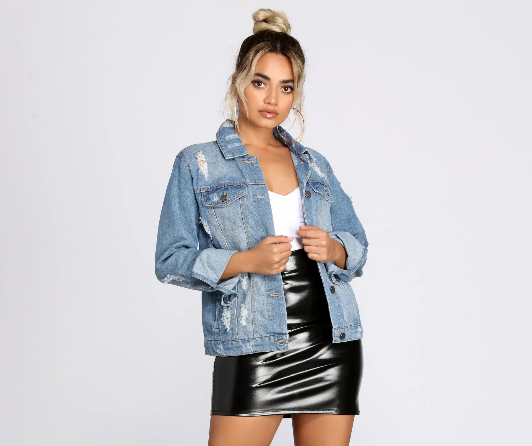 Keepin' It Casual Denim Jacket Mesh Jacket Canvas Jacket Denim Jacket