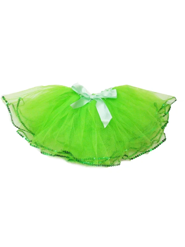 Little Girls Lime Sequin Trim Bow Tutu Skirt 2-4 leather skirt bold