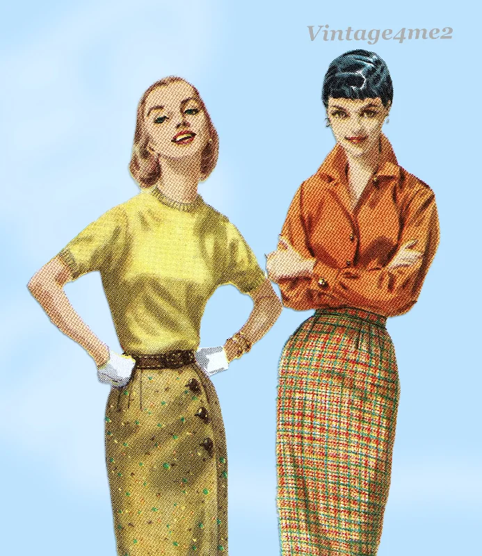 1950s Vintage Simplicity Sewing Pattern 1688 Misses Slender Wrap Skirt Sz 26 W silk skirt lustrous 1950s Vintage Simplicity Sewing Pattern 1688 Misses Slender Wrap Skirt Sz 26 W silk skirt lustrous