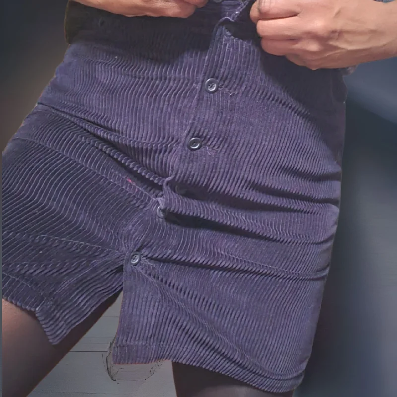 90s Eddie Bauer Vintage Navy Blue Whale Courduroy Mini Skirt Size 10 satin skirt smooth