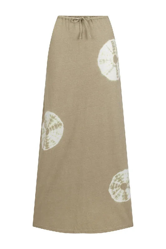 GOLDEN LIGHT SKIRT - TAUPE floral skirt print