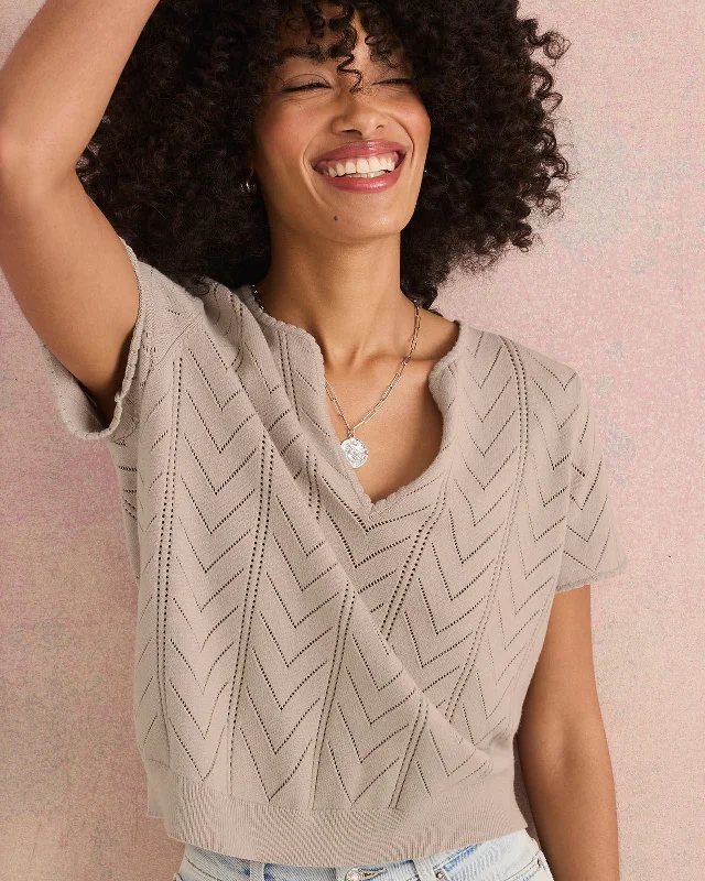 Sabrina Pointelle Sweater Boxy Sweater Fitted Sweater A-Line
